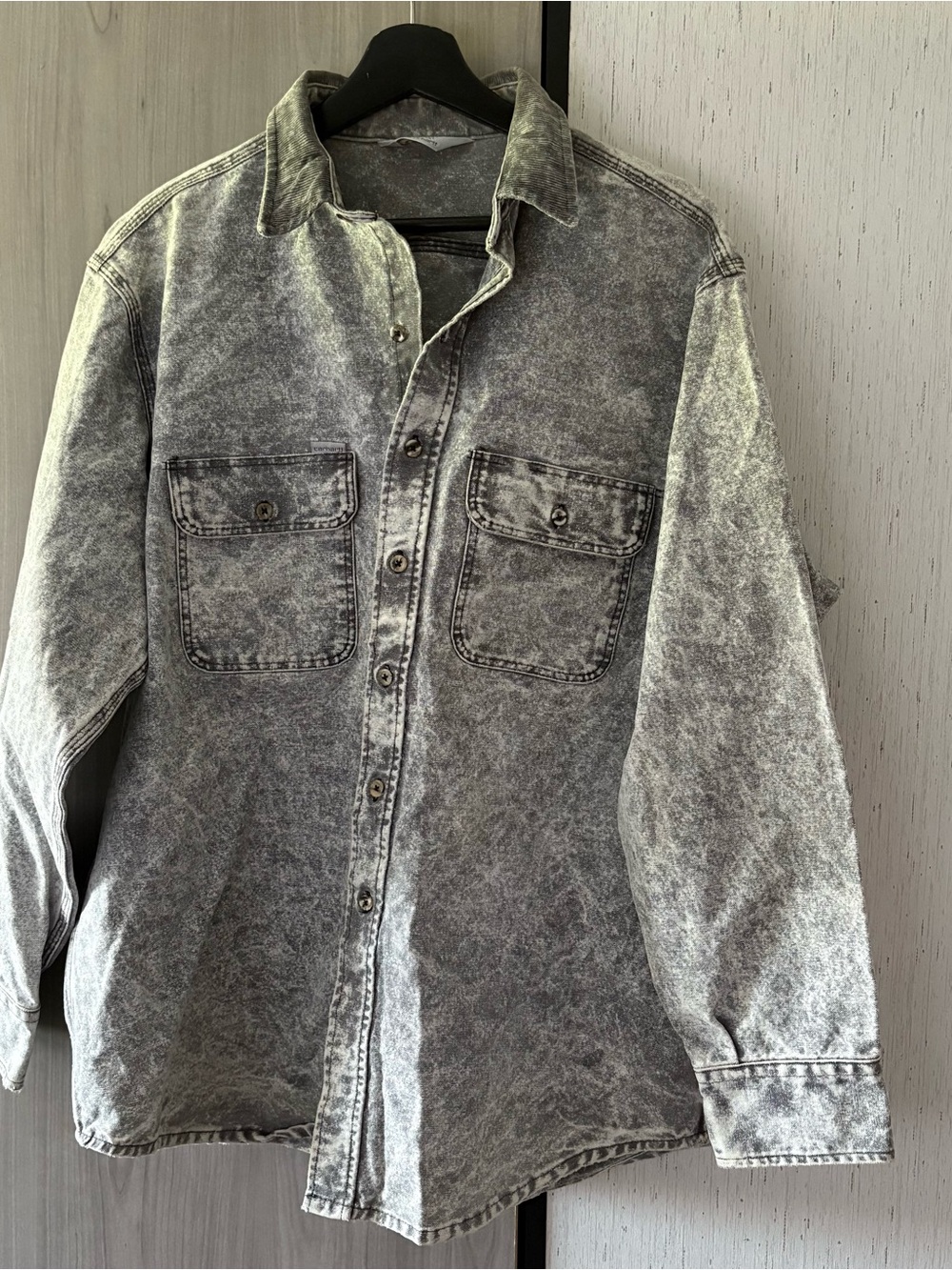 Carhartt Jean jacket heavy duty acid wash vintage grey button up